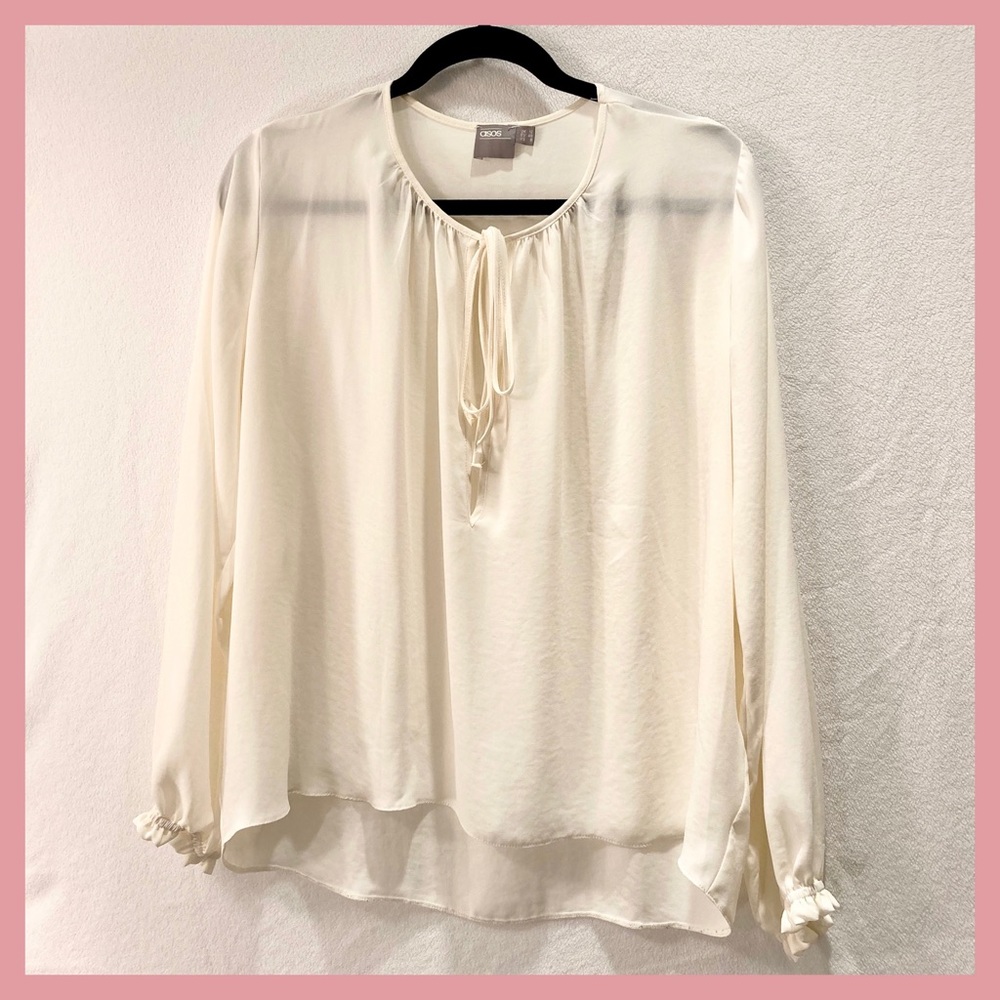 ASOS Sheer Tie-Neck Blouse